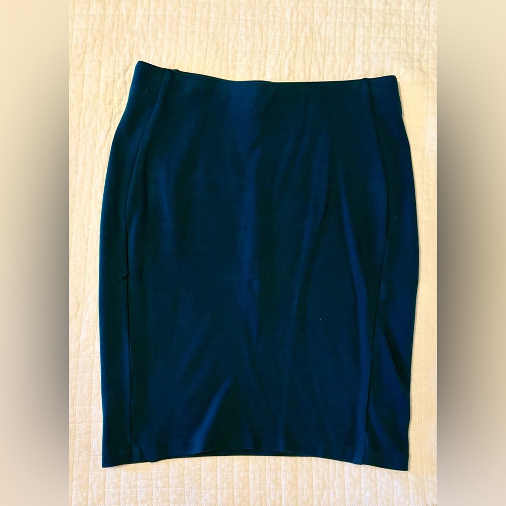 Dark Teal Knit Pencil Skirt